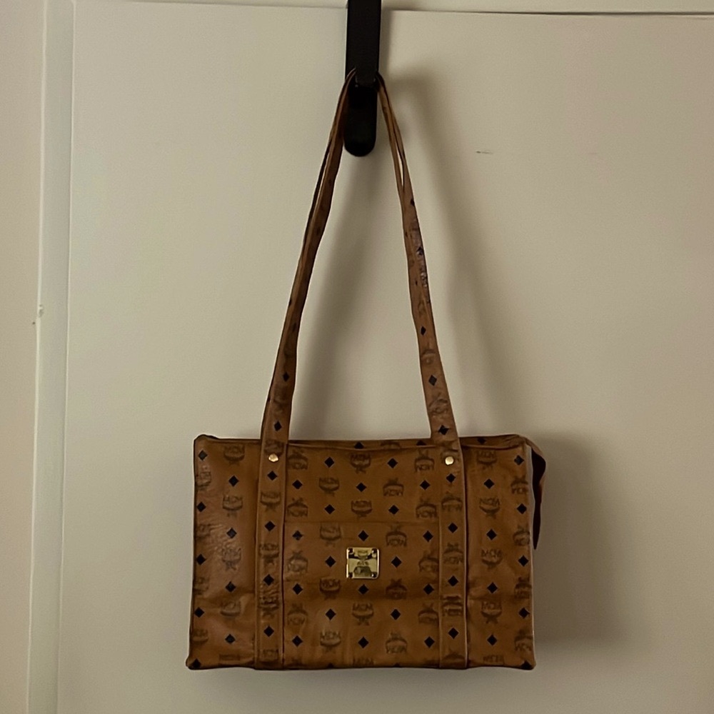 VGUC Vintage MCM Shopper Tote Cognac Visetos made in Germany